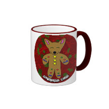 Navidad del Corgi del pan de jengibre Taza De Café