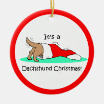 Navidad del Dachshund Ornamento Para Arbol De Navidad