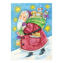 Navidad del dibujo animado, Papá Noel con los gato Anuncio