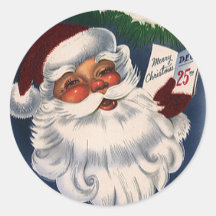 Navidad del ejemplo del vintage, Papá Noel alegre Etiquetas