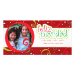 navidad del feliz (alegre) tarjeta fotográfica