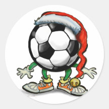 Navidad del fútbol pegatinas redondas