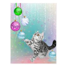 Navidad del gatito postal