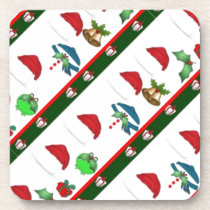 Navidad del gorra de Santa posavasos de corcho