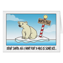 Navidad del hielo del oso polar felicitacion 