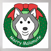 Navidad del Malamute de Alaska Poster