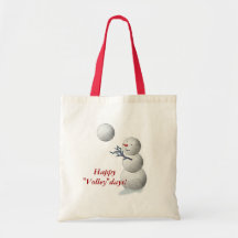 Navidad del muñeco de nieve del voleibol bolsa