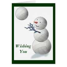 Navidad del muñeco de nieve del voleibol felicitacion 