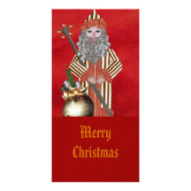 Navidad del padre del oro tarjeta fotografica personalizada
