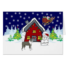 Navidad del país de Boston Terrier Felicitaciones