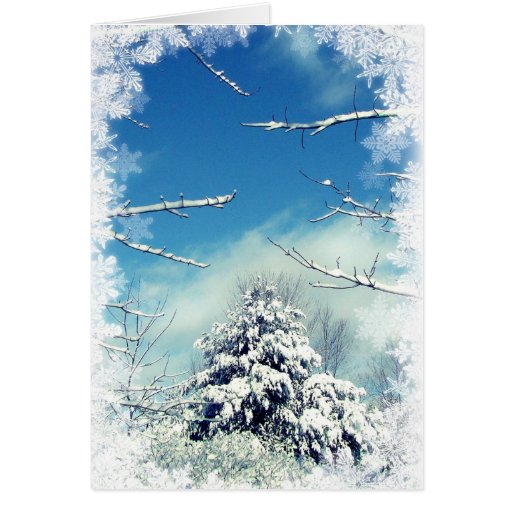 Navidad del país de las maravillas del invierno tarjetón