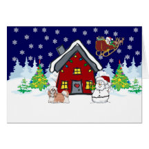 Navidad del país de Shihtzu Tarjeton