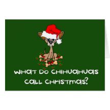 Navidad del perro de la chihuahua felicitaciones