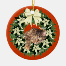Navidad del tabby de Brown Ornamento Para Reyes Magos