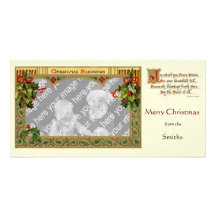Navidad del Victorian que bendice la plantilla de  Tarjetas Fotográficas