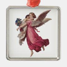 Navidad del vintage, ángel del Victorian que detie Ornamentos De Reyes Magos
