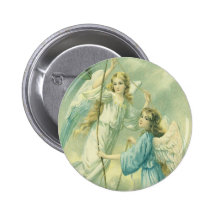 Navidad del vintage, ángeles del Victorian con Bel Pin