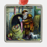 Navidad del vintage, chimenea de las medias de Pap Ornamento Para Reyes Magos