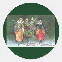 Navidad del vintage de las mujeres del renacimient etiqueta