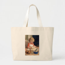 Navidad del vintage - galletas de la hornada del c bolsas lienzo