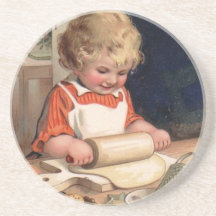 Navidad del vintage - galletas de la hornada del c posavasos diseño