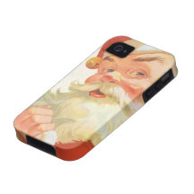 Navidad del vintage, Papá Noel alegre con un secre iPhone 4/4S Funda