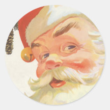 Navidad del vintage, Papá Noel alegre con un secre Etiqueta