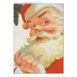 Navidad del vintage, Papá Noel alegre con un secre Felicitaciones