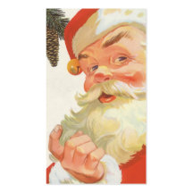 Navidad del vintage, Papá Noel alegre con un secre Tarjeta De Visita