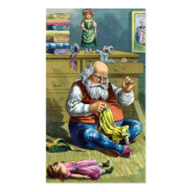 Navidad del vintage, Papá Noel que hace las muñeca Tarjetas De Visita