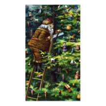 Navidad del vintage, Victorian Papá Noel con el ár Plantillas De Tarjeta De Negocio