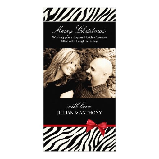 Navidad descarado de la cebra tarjeta fotografica personalizada