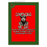 Navidad divertido de Confucio Felicitaciones