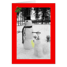 Navidad divertido del muñeco de nieve felicitacion 