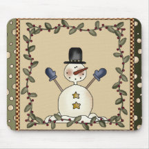 Navidad divertido Mousepad del muñeco de nieve