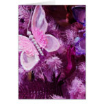 Navidad en rosa y púrpura tarjetas