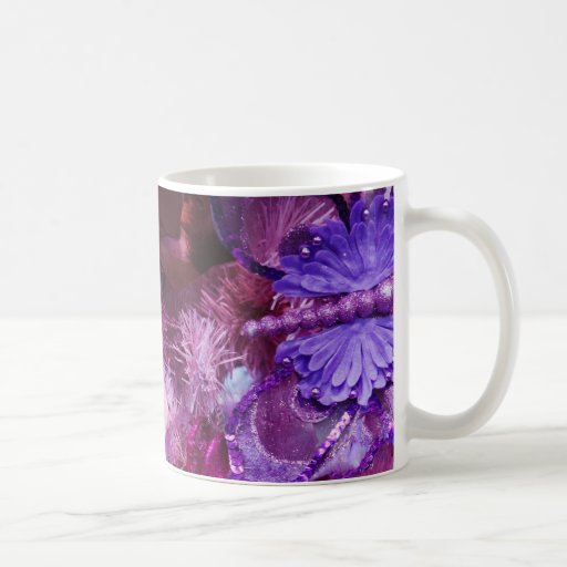 Navidad en rosa y púrpura tazas de café