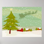 Navidad en un poster de la tierra del pueblo