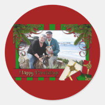 Navidad - foto feliz 3 de Pawlidays - de Williams Pegatina