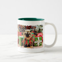 Navidad - gato Himalayan - pensamiento Tazas De Café