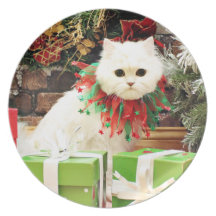 Navidad - gato persa - Toby Platos De Comidas