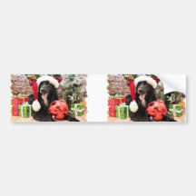 Navidad - golden retriever X - Colby Pegatina De Parachoque