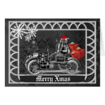 Navidad gótico del steampunk de la diversión felicitaciones