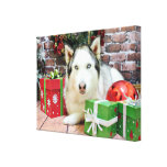 Navidad - husky siberiano - Juliet Impresiones De Lienzo