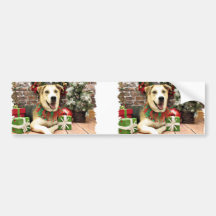 Navidad - husky siberiano X - Harley Etiqueta De Parachoque