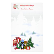 Navidad inmóvil B del monograma Papelería Personalizada