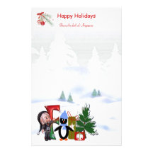 Navidad inmóvil F del monograma Papeleria De Diseño