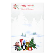 Navidad inmóvil J del monograma Papelería