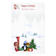Navidad inmóvil L del monograma Papeleria Personalizada