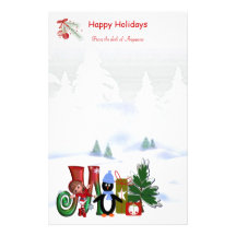 Navidad inmóvil M del monograma Papelería